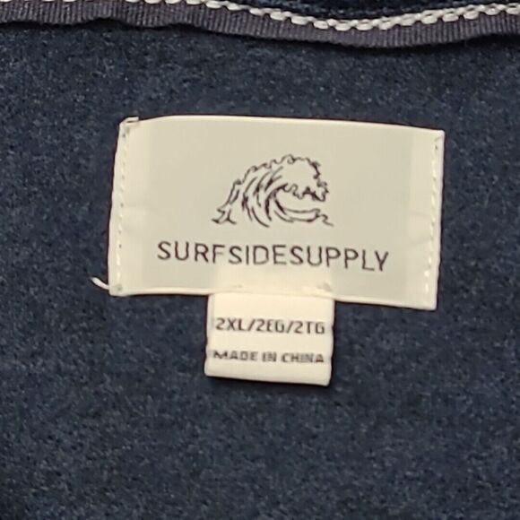 Surf Sidesupply Mens Fleece Jacket 2XL Blue Button Up Pockets Outdoor Sweatshirt - Picture 6 of 10